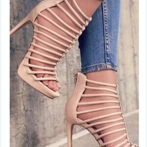 Women’s Elegant Beige Strappy Heels